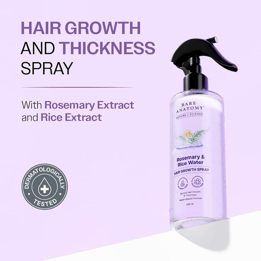 Bare Anatomy Rosemary And Rice Water Hair Growth Spray  Controls Hair Fall